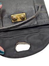 Load image into Gallery viewer, 1930s/1940s Black Stitched Edge Leather Bag
