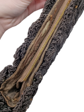 Load image into Gallery viewer, 1940s MEGA Dark Brown Crochet Clucth Bag With Lucite Pull