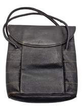 Load image into Gallery viewer, 1930s/1940s Black Stitched Edge Leather Bag