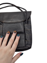 Load image into Gallery viewer, 1930s/1940s Black Stitched Edge Leather Bag