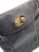Load image into Gallery viewer, 1930s/1940s Black Stitched Edge Leather Bag