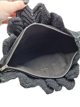 Load image into Gallery viewer, 1940s Huge Chunky Black Crochet Clutch Bag