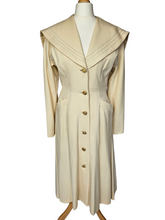 Load image into Gallery viewer, 1940s Cream Sailor Coat With Nautical Collar Back and Buttons