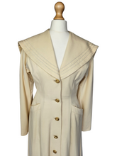 Load image into Gallery viewer, 1940s Cream Sailor Coat With Nautical Collar Back and Buttons