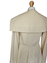 Load image into Gallery viewer, 1940s Cream Sailor Coat With Nautical Collar Back and Buttons