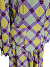 Load image into Gallery viewer, 1940s Purple, Yellow and Green Plaid Summer Suit