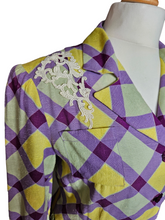 Load image into Gallery viewer, 1940s Purple, Yellow and Green Plaid Summer Suit