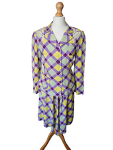 Load image into Gallery viewer, 1940s Purple, Yellow and Green Plaid Summer Suit