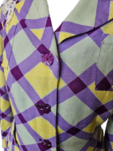 Load image into Gallery viewer, 1940s Purple, Yellow and Green Plaid Summer Suit