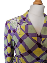 Load image into Gallery viewer, 1940s Purple, Yellow and Green Plaid Summer Suit