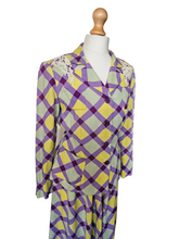 Load image into Gallery viewer, 1940s Purple, Yellow and Green Plaid Summer Suit