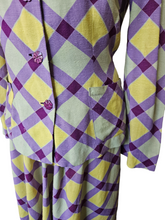 Load image into Gallery viewer, 1940s Purple, Yellow and Green Plaid Summer Suit