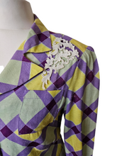Load image into Gallery viewer, 1940s Purple, Yellow and Green Plaid Summer Suit