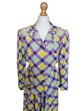 Load image into Gallery viewer, 1940s Purple, Yellow and Green Plaid Summer Suit