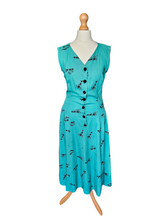 Load image into Gallery viewer, 1940s Turquoise Blue Elephant Print Sun Dress and Bolero Set
