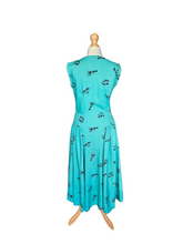 Load image into Gallery viewer, 1940s Turquoise Blue Elephant Print Sun Dress and Bolero Set