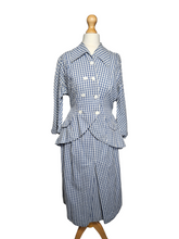 Load image into Gallery viewer, 1940s Blue and White Gingham Summer Suit