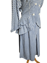 Load image into Gallery viewer, 1940s Blue and White Gingham Summer Suit