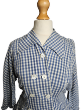 Load image into Gallery viewer, 1940s Blue and White Gingham Summer Suit
