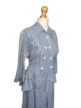 Load image into Gallery viewer, 1940s Blue and White Gingham Summer Suit
