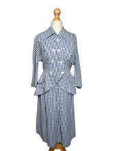Load image into Gallery viewer, 1940s Blue and White Gingham Summer Suit