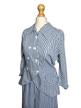 Load image into Gallery viewer, 1940s Blue and White Gingham Summer Suit