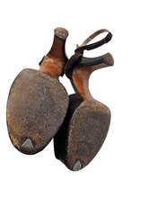 Load image into Gallery viewer, 1940s Brown Suede and Leather Flower Platform Shoes