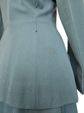 Load image into Gallery viewer, 1940s Dark Teal Gabardine Pointed Collar Suit