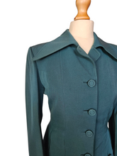 Load image into Gallery viewer, 1940s Dark Teal Gabardine Pointed Collar Suit