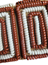 Load image into Gallery viewer, 1940s Rare Brown and White Telephone Cord Box Bag