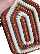 Load image into Gallery viewer, 1940s Rare Brown and White Telephone Cord Box Bag