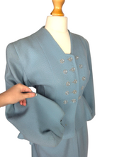 Load image into Gallery viewer, Late 1940s/Early 1950s Powder Blue Peplum Balloon Sleeve Suit
