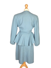 Load image into Gallery viewer, Late 1940s/Early 1950s Powder Blue Peplum Balloon Sleeve Suit