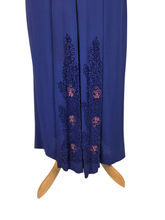 Load image into Gallery viewer, 1940s Rare Royal Blue Long Pink Beaded Sash Dress