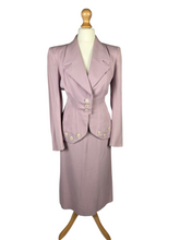 Load image into Gallery viewer, 1940s Rare Lilac/Dusky Pink Button Detail Suit