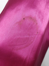Load image into Gallery viewer, 1950s Magenta Pink Liquid Satin Dress With Pleats and Layered Collar