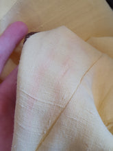 Load image into Gallery viewer, 1940s Yellow Linen Dress With Brown Detailing and Pockets