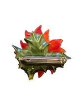 Load image into Gallery viewer, 1940s Christmas Glitter Poinsettia Brooch
