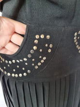 Load image into Gallery viewer, 1940s Black Crepe Studded Dress
