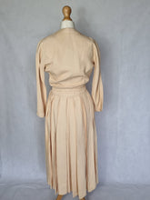 Load image into Gallery viewer, 1940s Beige Matching Dress and Jacket Set
