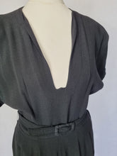 Load image into Gallery viewer, 1940s Black Low Cut Evening Dress
