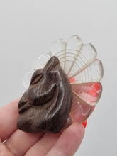 Load image into Gallery viewer, 1940s Carved Wood and Lucite Elzac Horse Brooch
