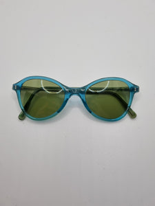 Late 1940s Teal Blue Clear Sunglasses
