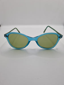 Late 1940s Teal Blue Clear Sunglasses
