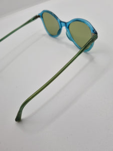 Late 1940s Teal Blue Clear Sunglasses