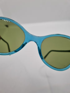 Late 1940s Teal Blue Clear Sunglasses