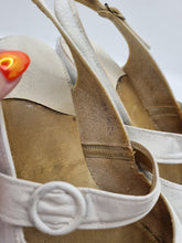 Load image into Gallery viewer, 1940s White Leather Slingback Sandal Shoes
