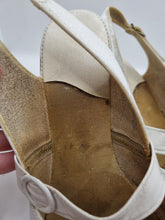 Load image into Gallery viewer, 1940s White Leather Slingback Sandal Shoes
