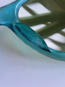 Late 1940s Teal Blue Clear Sunglasses
