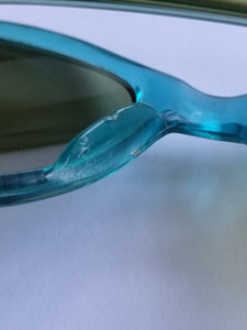 Late 1940s Teal Blue Clear Sunglasses